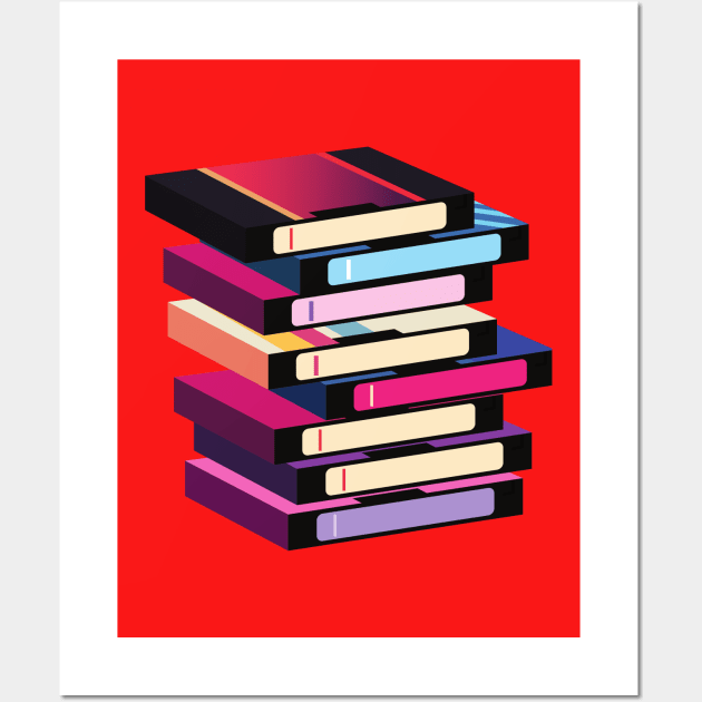 Pile of cassette tapes Wall Art by waltzart